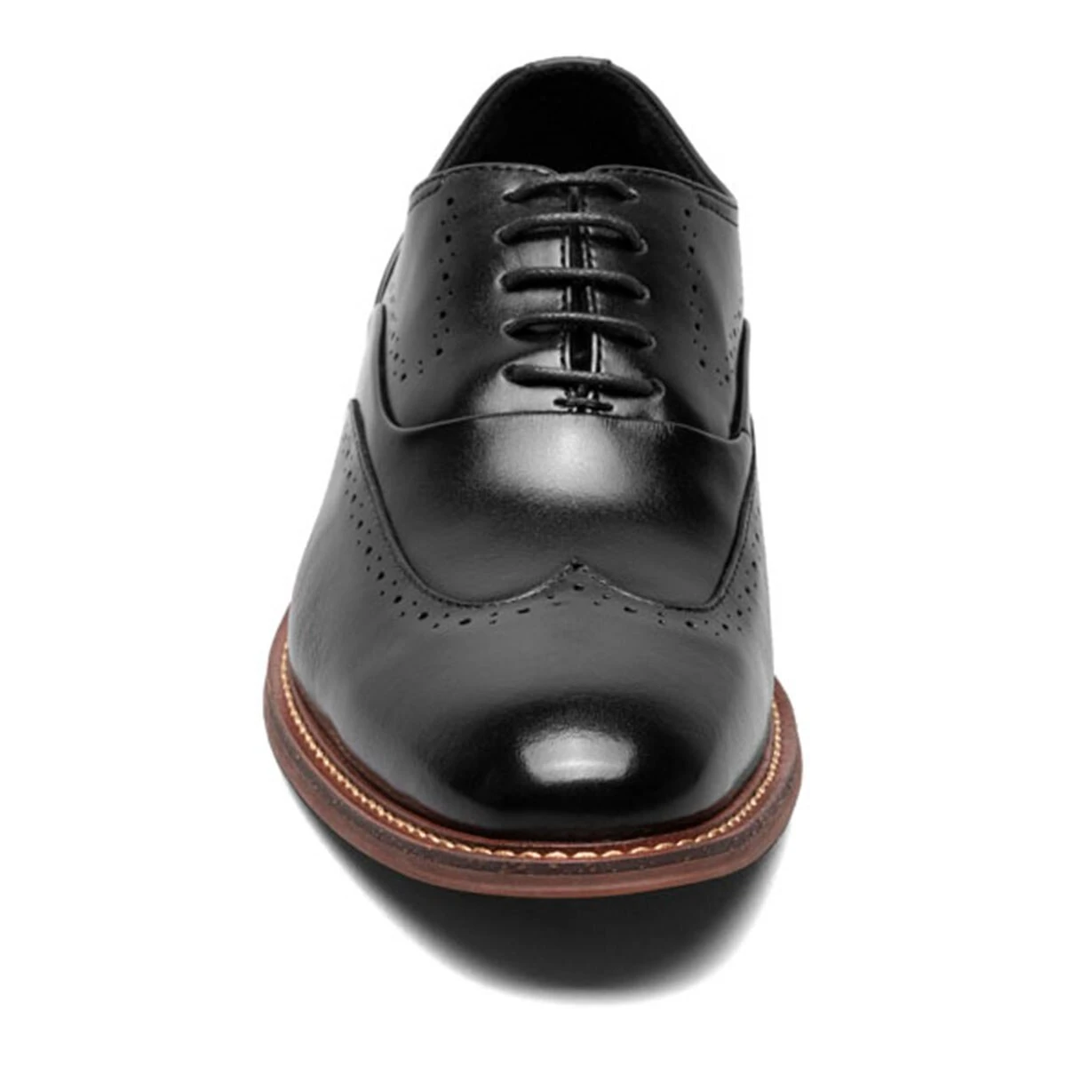 Dress Shoes Mens Stacy Adams Macarthur Wingtip Oxfords - Black Smooth - Image 6
