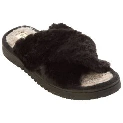 Womens Dearfoams® Crossband Slide Slippers