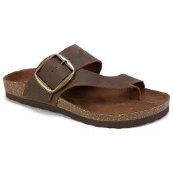 Womens White Mountain Harley Comfort Leather Thong Style Sandals