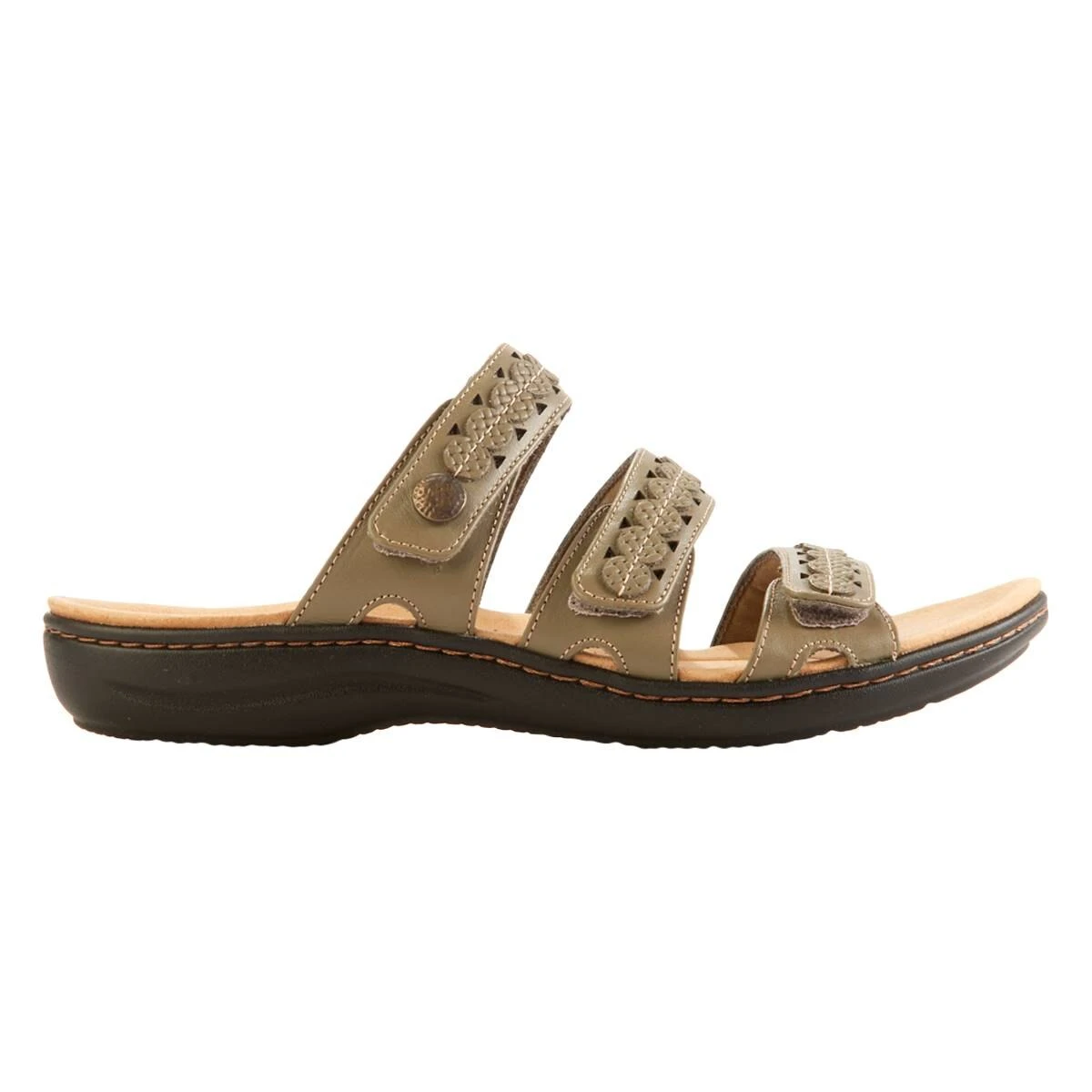 Womens Clarks® Laurie Ann Bella Olive Slide Sandals - Image 2
