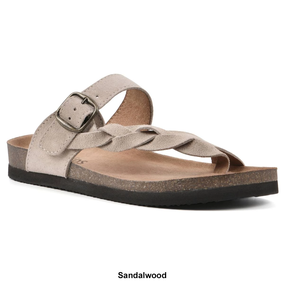 Womens White Mountain Crawford Suede Footbed Sandals - Image 7