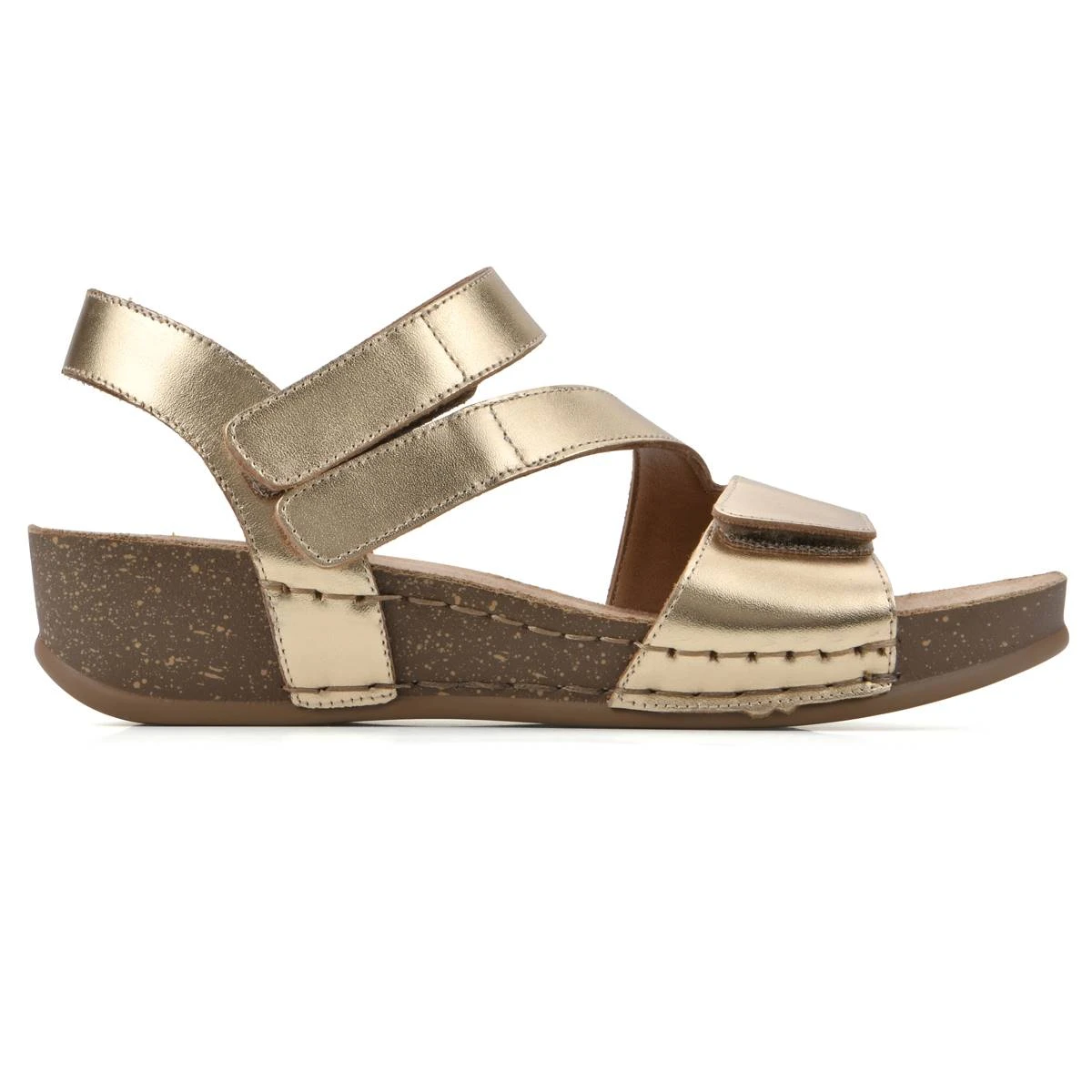 Womens White Mountain Fern Footbeds™ Gold Strappy Sandals - Image 2