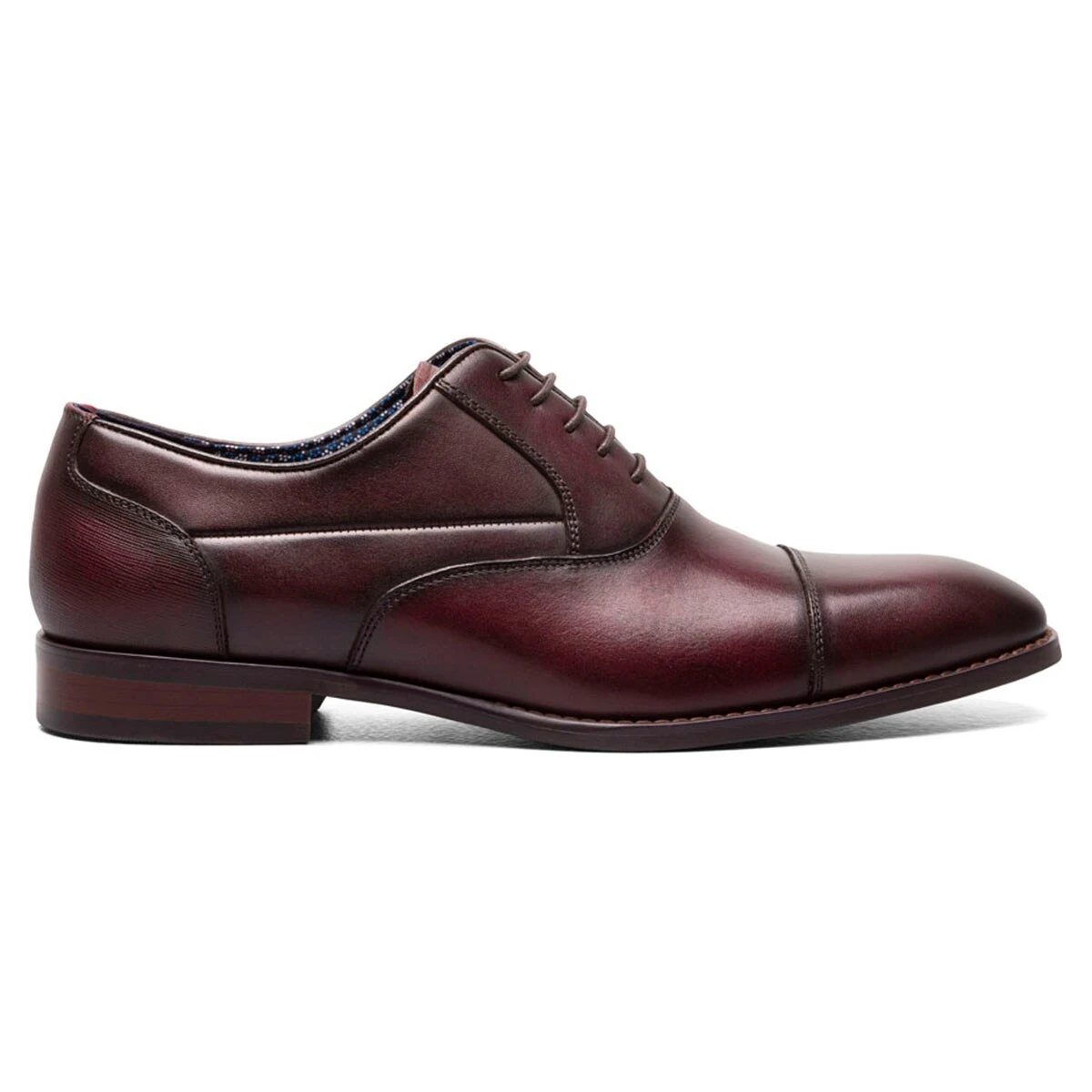 Dress Shoes Mens Stacy Adams Kallum Cap Toe Oxfords - Burgundy - Image 2