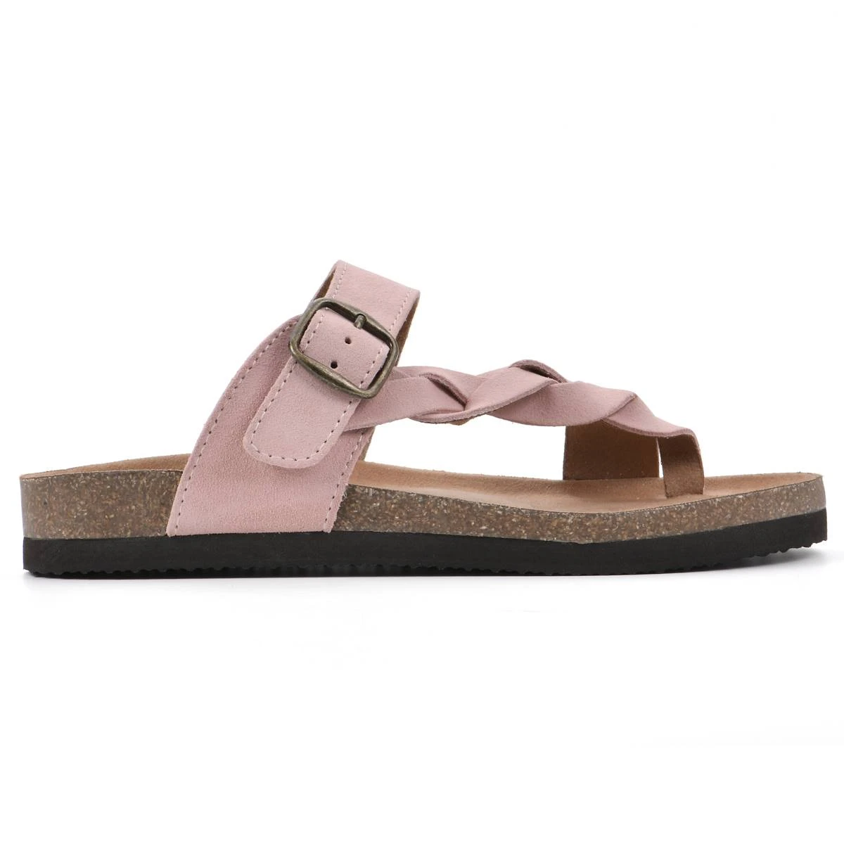 Womens White Mountain Crawford Suede Footbed Sandals - Image 2