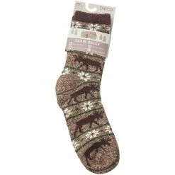 Slippers Mens Davco Moose Snowflake Slipper Socks