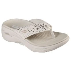 Womens Skechers GO WALK Arch Fit Dazzle Thong Sandals