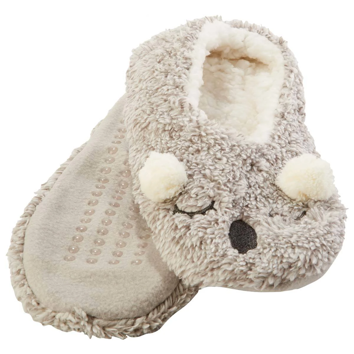 Slippers Womens Capelli New York Koala Bear Pull On Slipper Socks