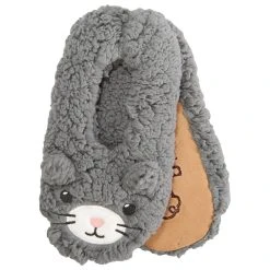 Womens Fuzzy Babba Critter Cat Slippers