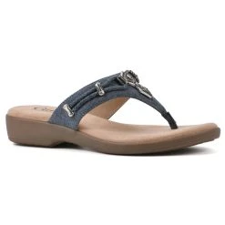 Sandals Womens Cliffs By White Mountain Bailee Denim Flip Flops