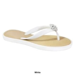 Womens Ashley Blue Iris Rhinestone Flower Jelly Flip Flop Sandals -BEARPAW® Store 3628499d 2a25 4800 8641 73d202d47b45