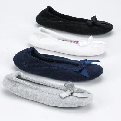 Womens Isotoner Terry Ballet Slippers - Image 2
