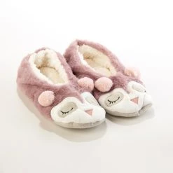 Slippers Womens Capelli New York Owl Faux Fur Pull On Slipper Socks