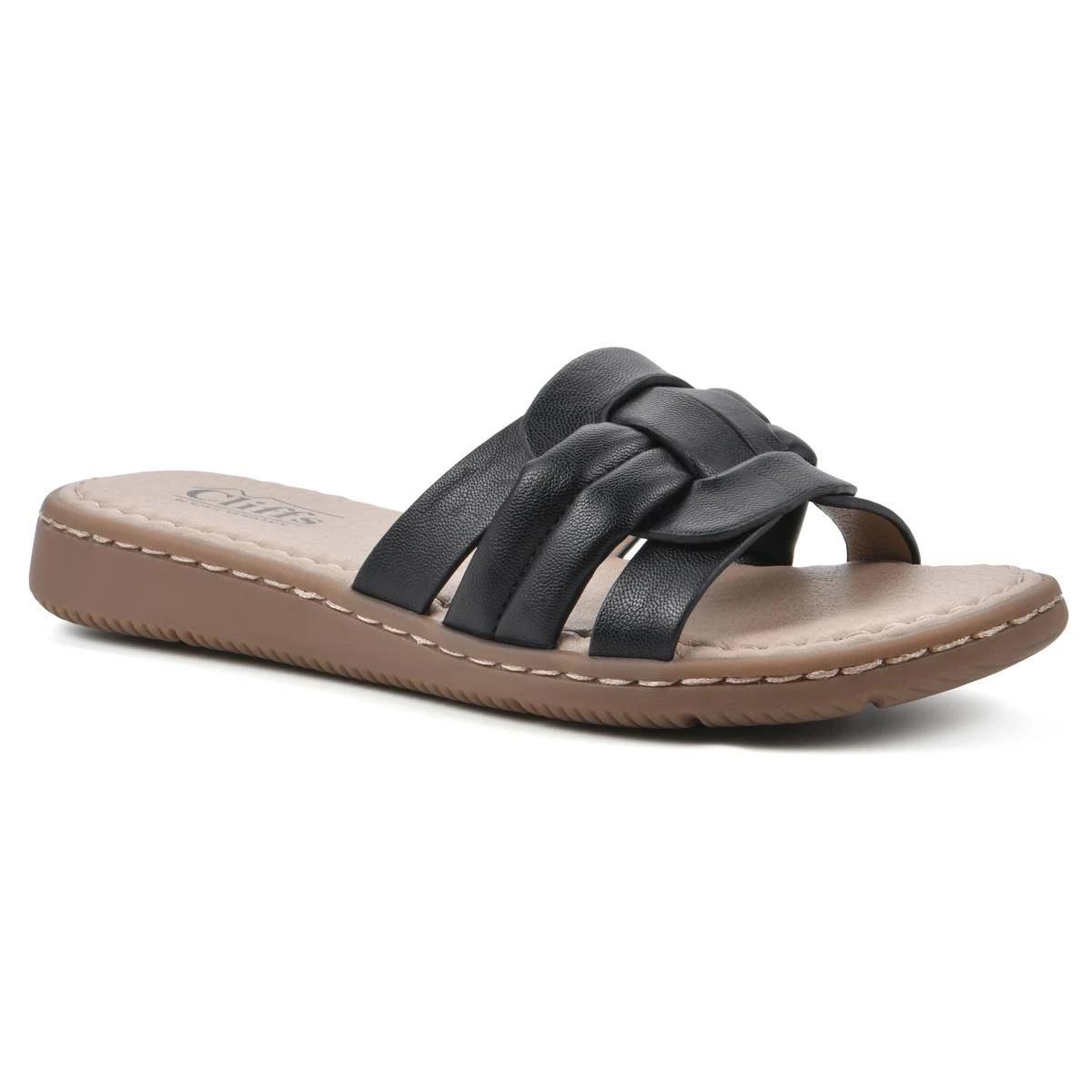Womens Cliffs By White Mountain Squarely Smooth Slide Sandals