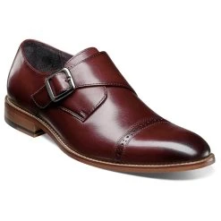 Dress Shoes Mens Stacy Adams Desmond Cap Toe Monk Strap Oxfords - Brown