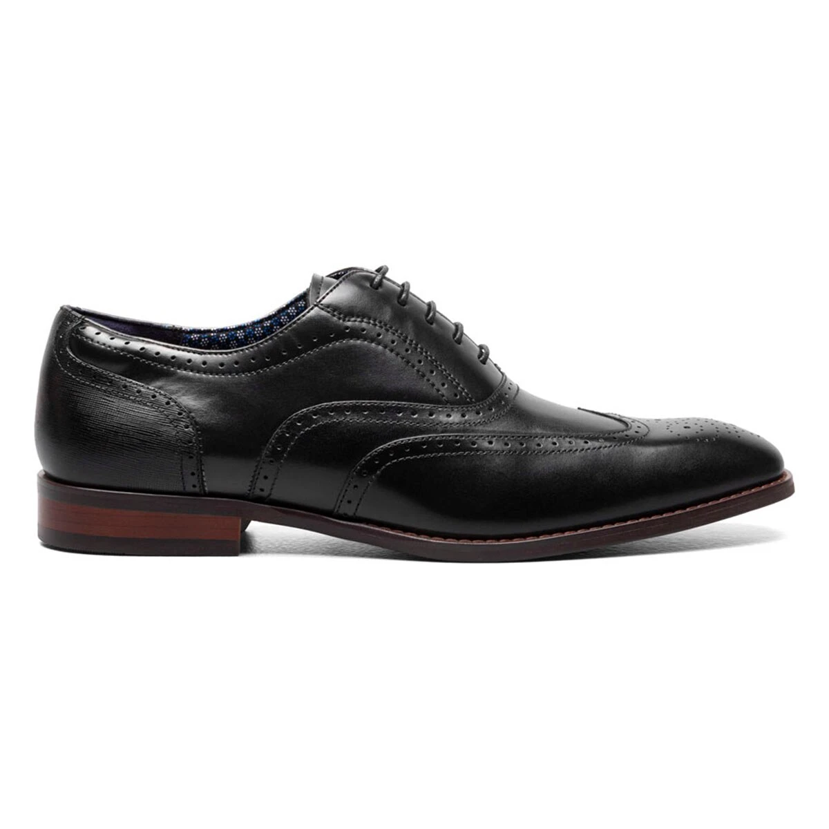 Dress Shoes Mens Stacy Adams Kaine Wingtip Oxfords - Black - Image 2