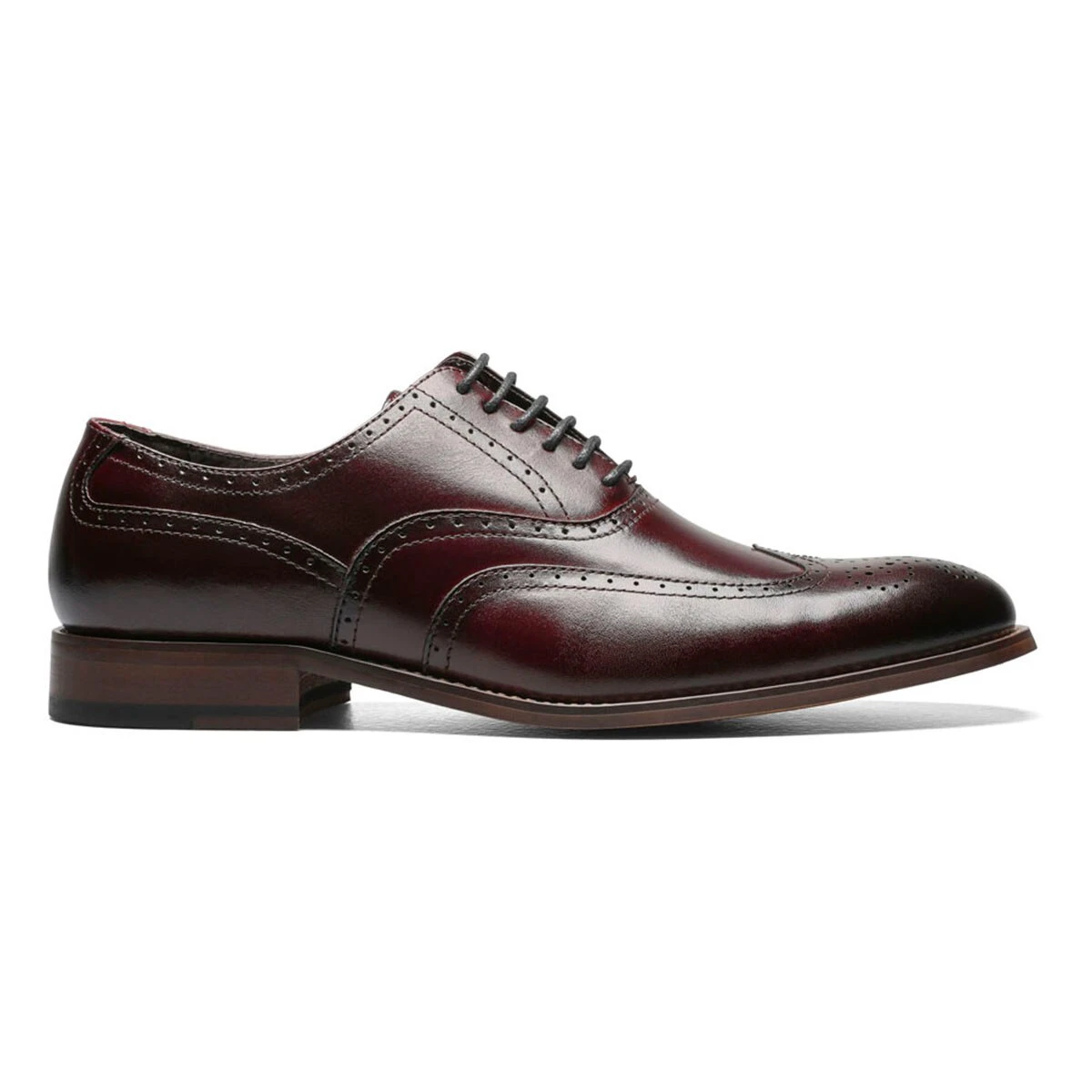 Dress Shoes Mens Stacy Adams Dunbar Wingtip Oxfords - Burgundy - Image 2