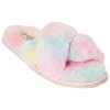 Womens Jessica Simpson Tie Dye Plush Cross Slide Slippers