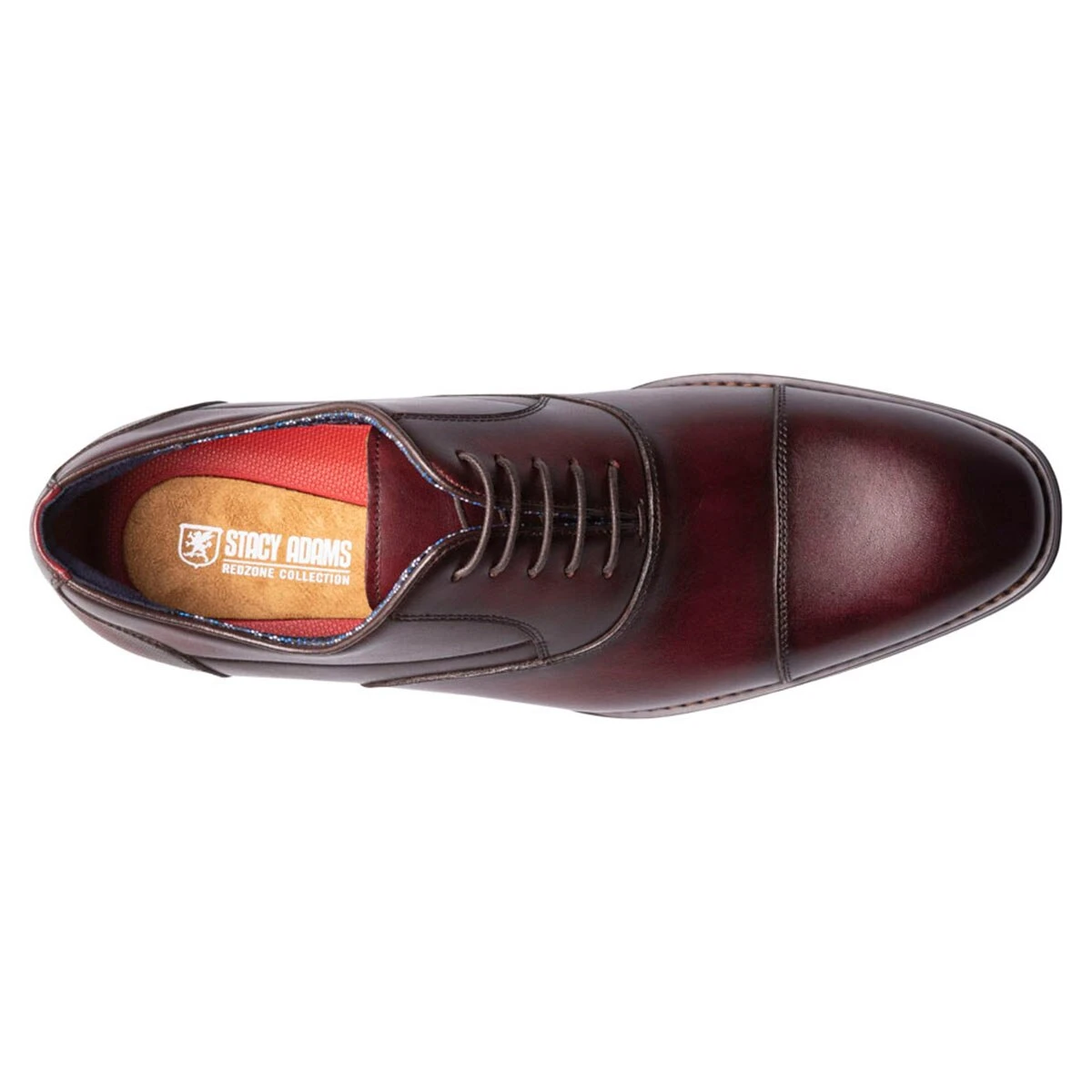 Dress Shoes Mens Stacy Adams Kallum Cap Toe Oxfords - Burgundy - Image 4