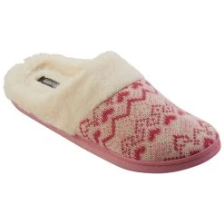 Womens Kensie Fair Isle Knit Scuff Slippers