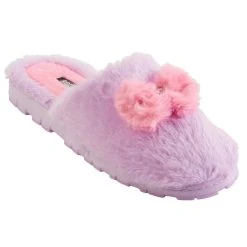 Womens Kensie Faux Fur Slippers - Lilac