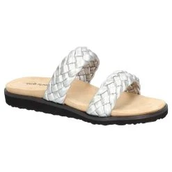Womens Easy Street Susi Woven Metallic Slide Sandals