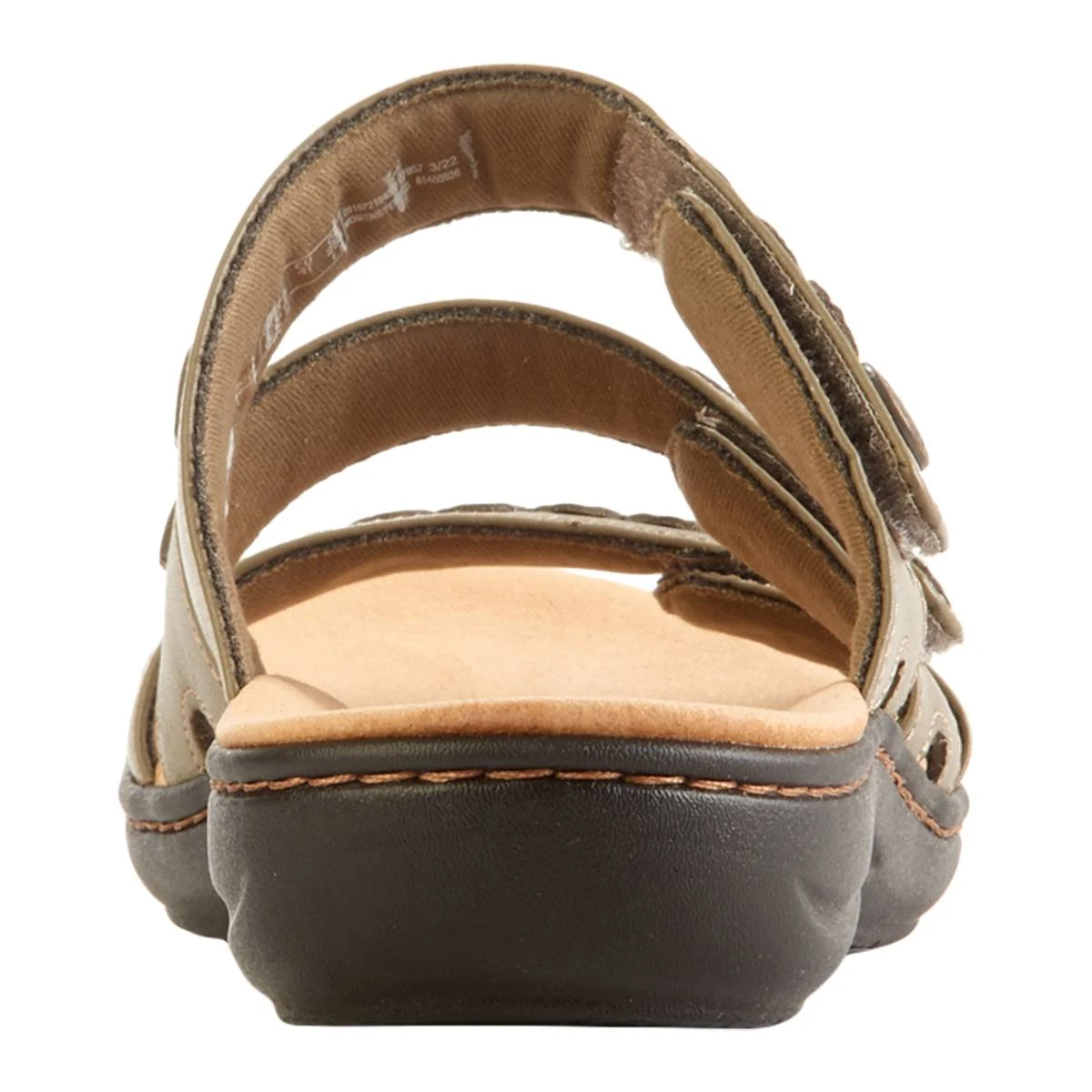 Womens Clarks® Laurie Ann Bella Olive Slide Sandals - Image 3
