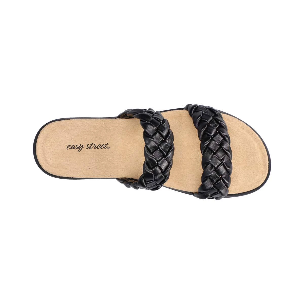 Womens Easy Street Susi Woven Solid Slide Sandals - Image 5