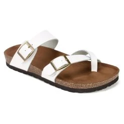Womens White Mountain Gracie Slide Footbed Sandals