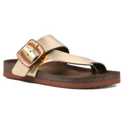Womens White Mountain Harley Gold Comfort Footbed Sandals