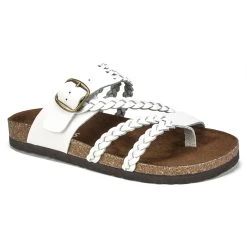 Womens White Mountain Hayleigh Comfort Braided Slide Sandals
