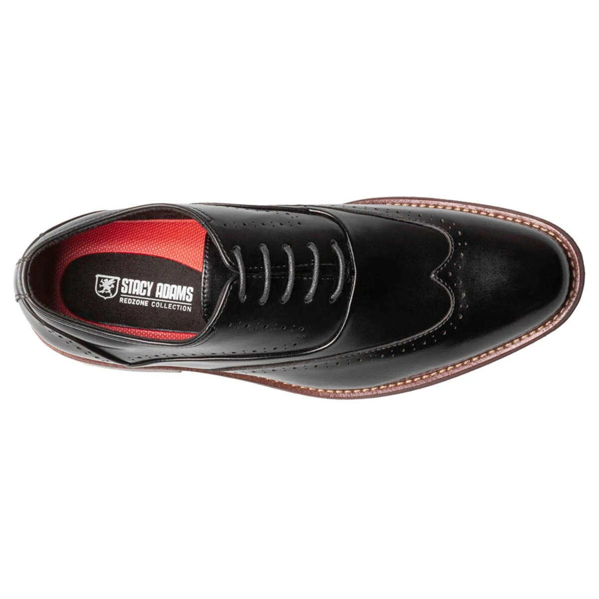 Dress Shoes Mens Stacy Adams Macarthur Wingtip Oxfords - Black Smooth - Image 4