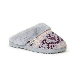 Womens Dearfoams® Allison Chenille Fair Isle Scuff Slippers