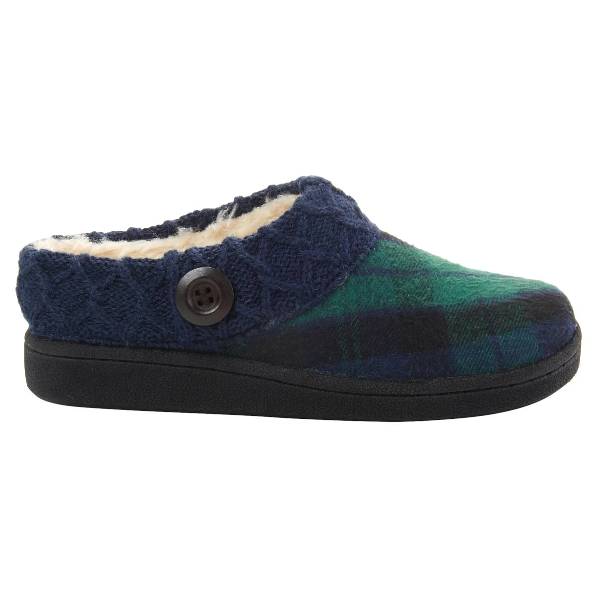 Womens Clarks® Nikki Plaid Scuff Slippers - Image 2