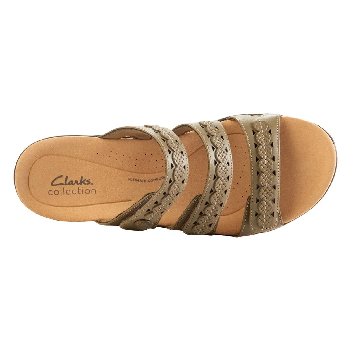 Womens Clarks® Laurie Ann Bella Olive Slide Sandals - Image 4