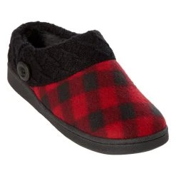 Slippers Womens Clarks® Nikki Check Plaid Scuff Slipper