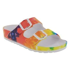 Womens Mia Jasmin Tie Dye Slide Sandals