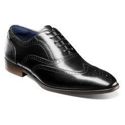 Dress Shoes Mens Stacy Adams Kaine Wingtip Oxfords - Black