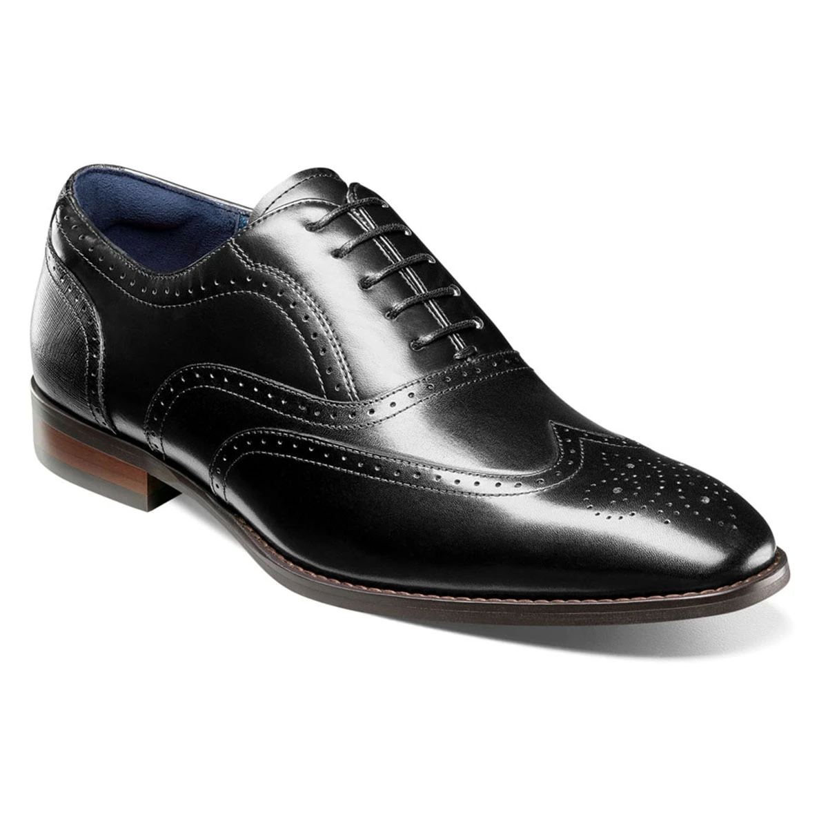 Dress Shoes Mens Stacy Adams Kaine Wingtip Oxfords - Black