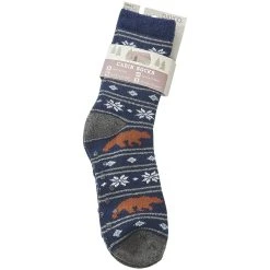 Slippers Mens Davco Cabin Bear Slipper Socks