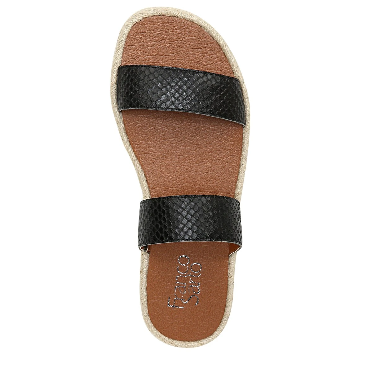 Womens Franco Sarto Posie2 Snakeskin Leather Slide Sandals - Image 4