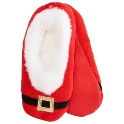 Slippers Womens Capelli New York Santa’s Belt Cozy Slipper Socks W/Glitter