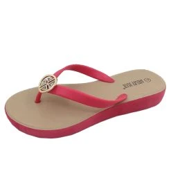 Womens Ashley Blue Glee Medallion Jelly Flip Flop Sandals
