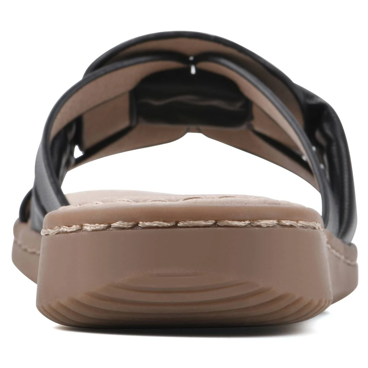 Womens Cliffs By White Mountain Squarely Smooth Slide Sandals - Image 3