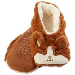 Slippers Womens Capelli New York Corgi Faux Fur Pull On Slipper Socks