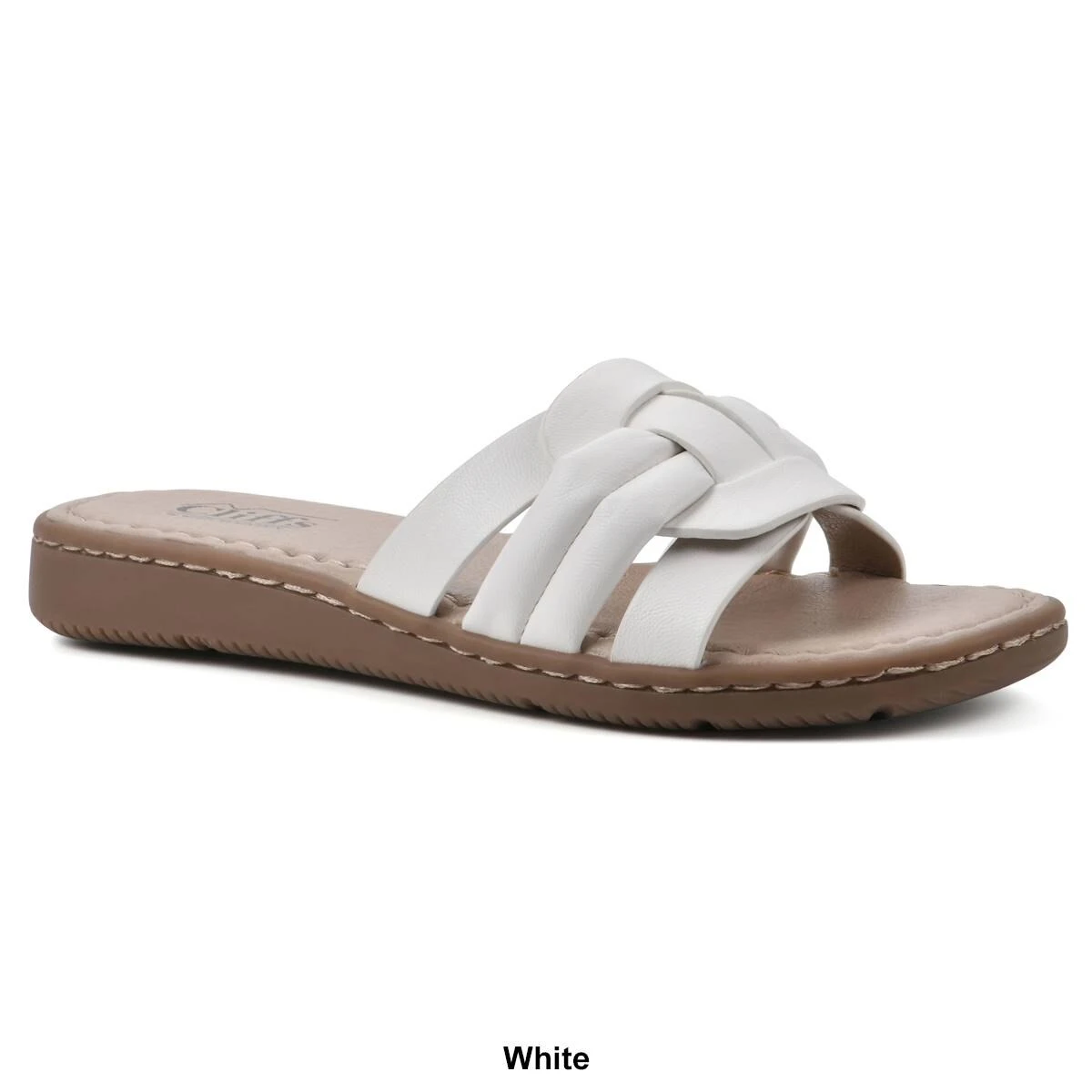 Womens Cliffs By White Mountain Squarely Smooth Slide Sandals - Image 7