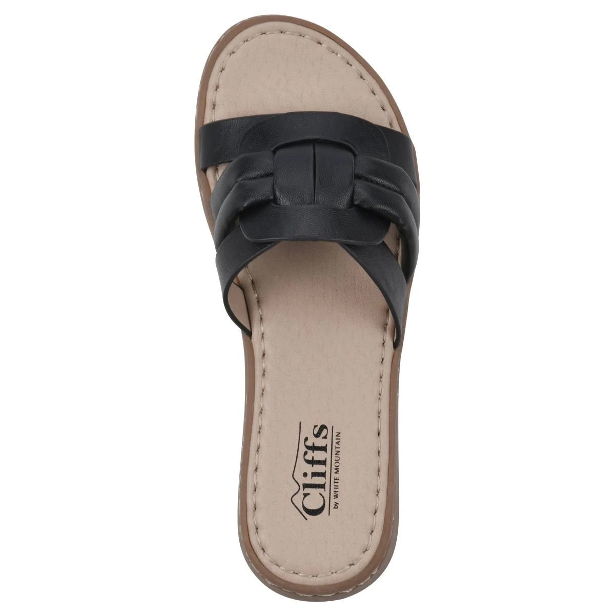 Womens Cliffs By White Mountain Squarely Smooth Slide Sandals - Image 4