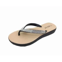 Womens Ashley Blue Jelly Flip Flop Sandals - Black/Multi