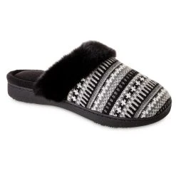 Womens Isotoner Fair Isle Sweater Knit Clog Slippers