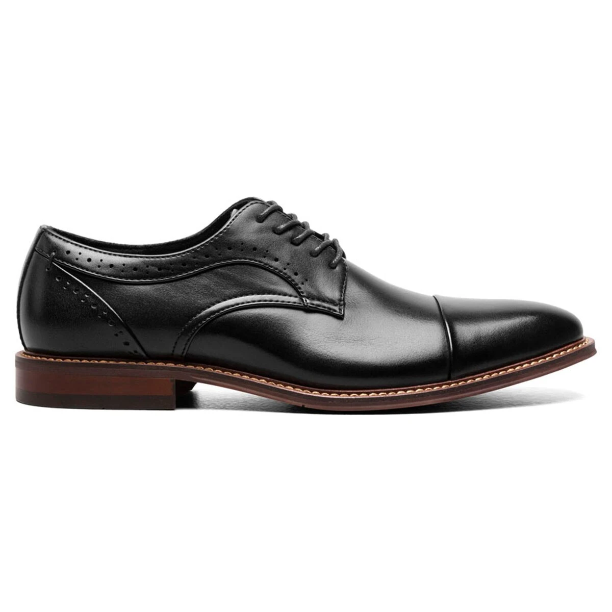 Dress Shoes Mens Stacy Adams Maddox Cap Toe Oxfords - Black - Image 2
