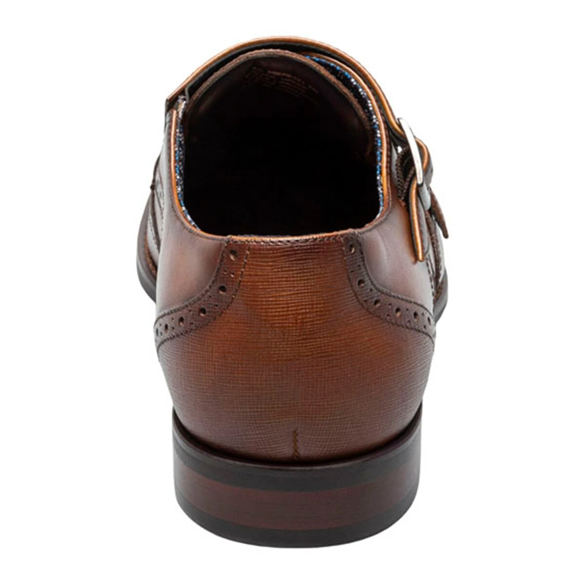 Dress Shoes Mens Stacy Adams Karson Wingtip Double Monk Strap Shoes - Cognac - Image 3